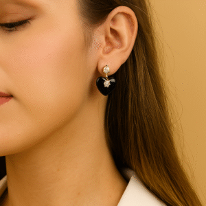 Xuping Black Heart Earstuds