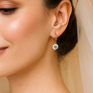 Xuping White Diamond Drop Earrings
