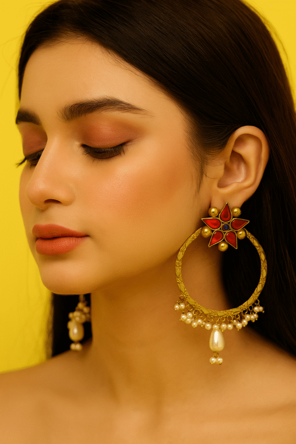 Afghan Sitara Earrings - Image 2