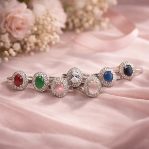 Trendy Zircon Ring (Silver Base)