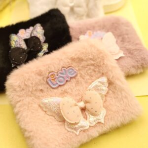 Furry Wallet Key Chain Bag