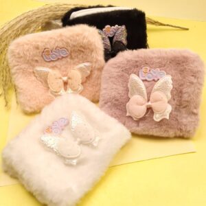 Furry Wallet Key Chain Bag
