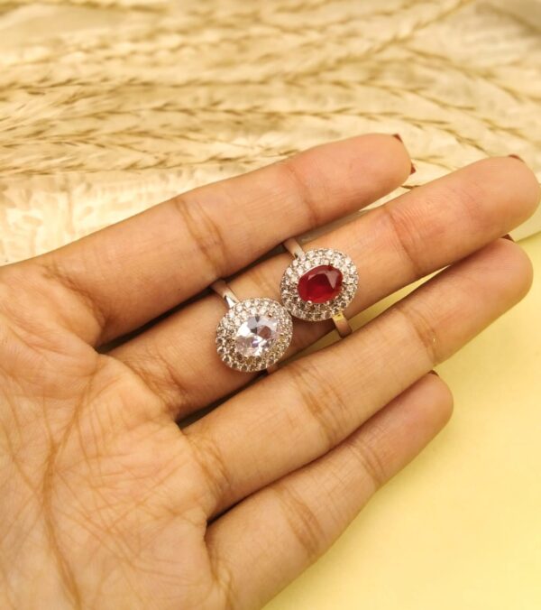 Ziva Zircon Ring (Silver Base) - Image 2