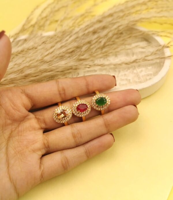 Ziva Zircon Ring (Golden Base) - Image 4
