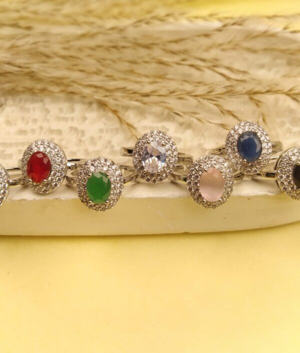 Ziva Zircon Ring (Silver Base)