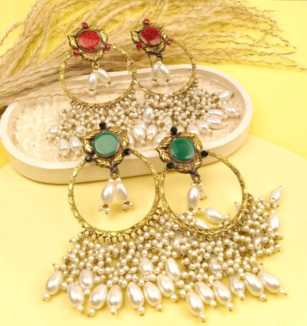 Afghan Sanaya Jhalar Earrings - Image 2