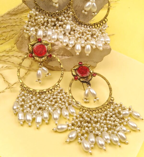 Afghan Sanaya Jhalar Earrings - Image 4
