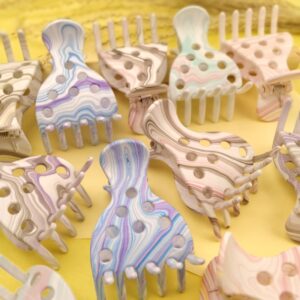 Rainbow Waves Hair Claws