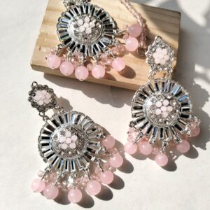 Bahaar Zircon Tikka Set (Pink)