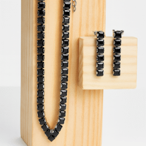Oliva Zircon Necklace Set (Black)