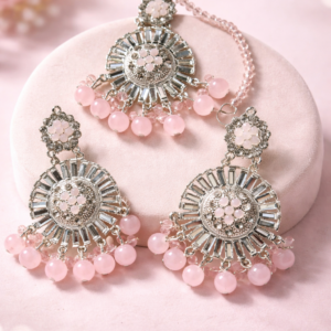 Bahaar Zircon Tikka Set (Pink)