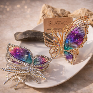 Metal Glittery Resin Butterfly Claws