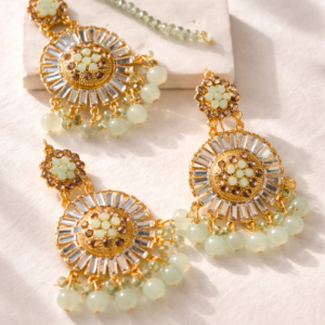 Baahar Matha Tikka Set (Sea-Green)