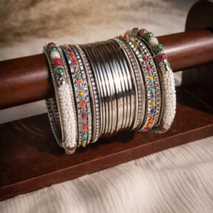 Bahaar Moti Metal Bangle Set