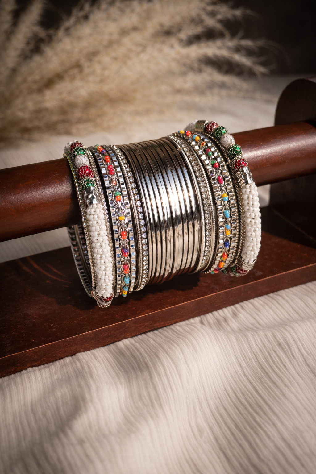 Bahaar Moti Metal Bangle Set