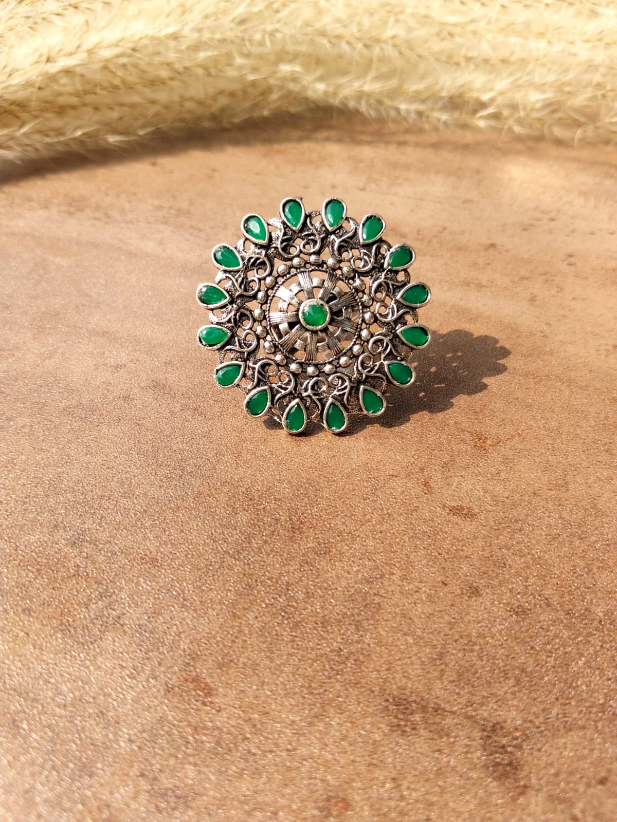 Indian German Silver Ring (Phool) - Image 4
