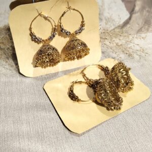 Mina Antique Metal Jhumkay