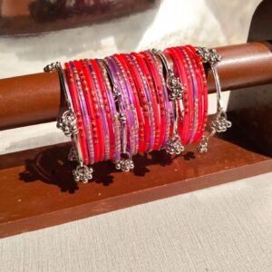 Kashmiri chori Set (Purple & Magenta)