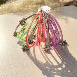 Kashmiri Raindrop Bangles (Multi with Silver)